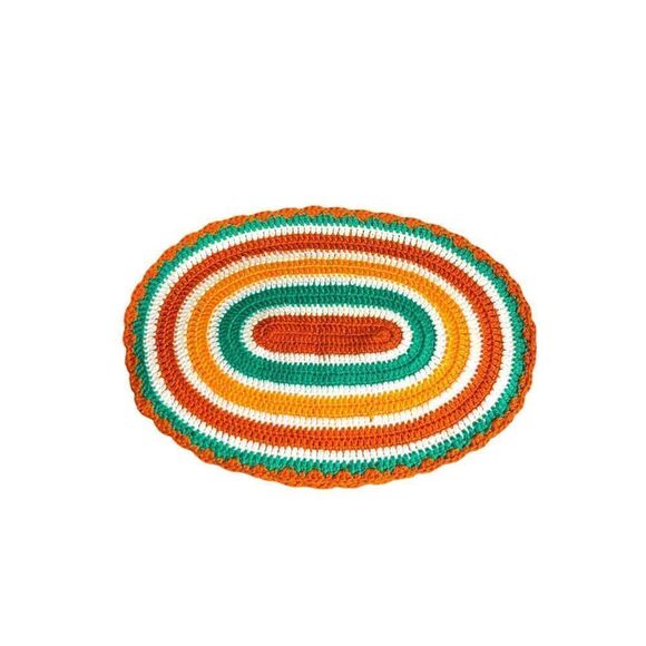Vintage Handmade Crochet Oval Place Mats Bundle of 4 - Picture 1 of 6